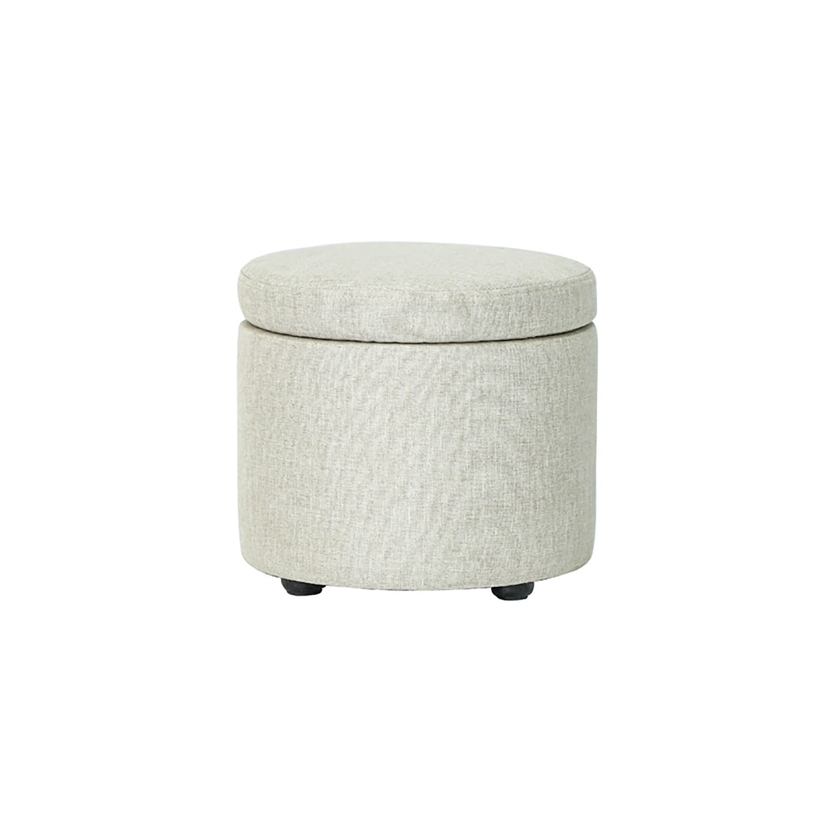 Taburete pequeño y otomano de almacenamiento blanco con diseño elegante para dormitorio