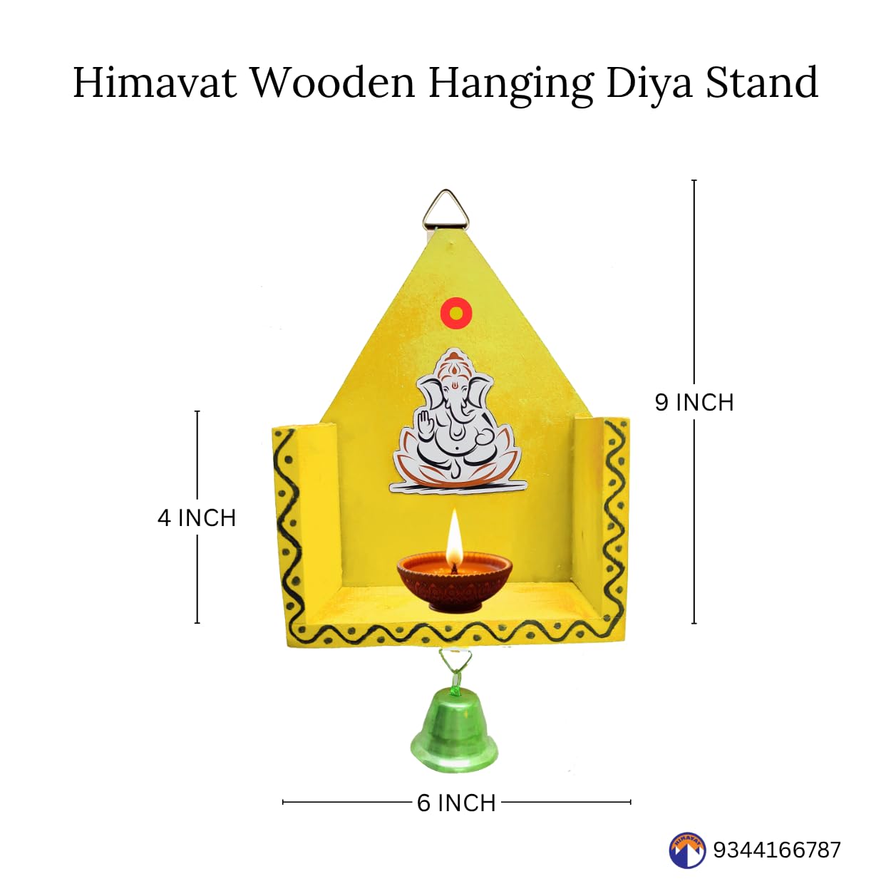 Handmade Wooden Vinayagar Diya Stand - Pooja Decoration -7