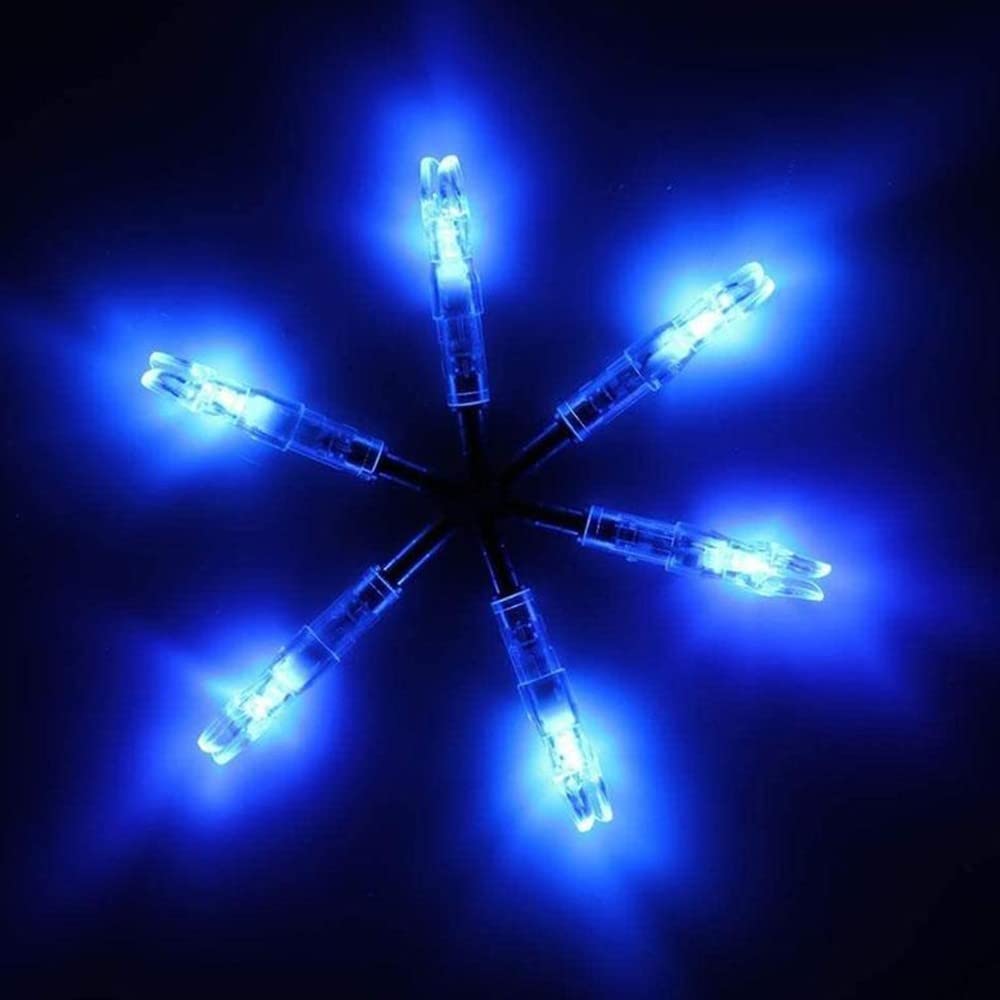 DONGKER Tir L'Arc Coco, 10 Pièces Coques Illuminées Automatiquement pour Tiges de Flèches de 6,2 mm de Diamètre pour Chasse Tir
