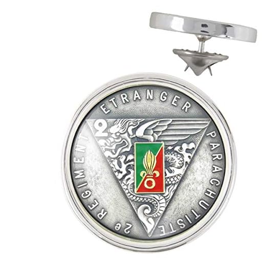 Pin's Argenté 20mm Legion Etrangere Insigne 2e REP French Foreign Legion Pins Bouton Epinglette