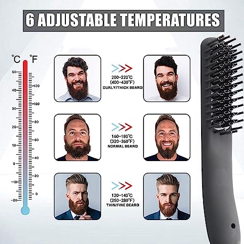 Cepillo térmico para barba BenRich con pantalla LCD miniatura 6