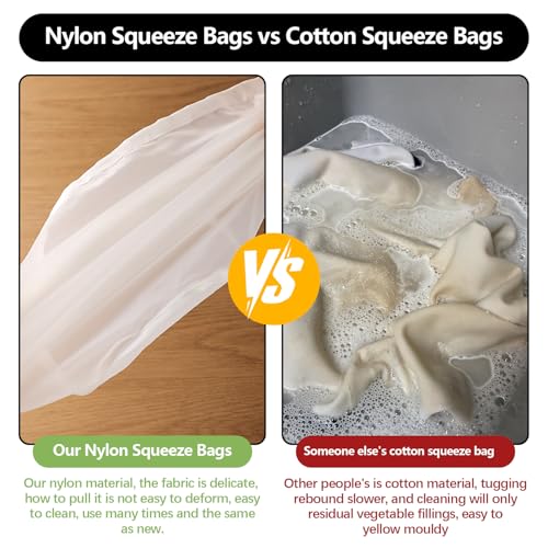 Image of Cheese Cloth Bag For Straining, Nut Milk Bag - Reusable Straining Bags For Nut Milk, Soy Milk, Dumpling Fillings, And More (3, S) (3, L)