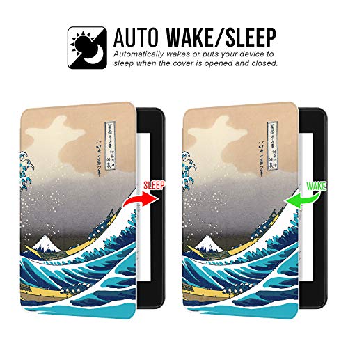 Ayotu Water-Safe Case For Kindle Paperwhite 2018 - Pu Leather Smart Cover With Auto Wake/Sleep - Fits Amazon All Kindle Paperwhite Leather Cover (10Th Generation-2018)，K10 The Surfing In Kanagawa #TOP2