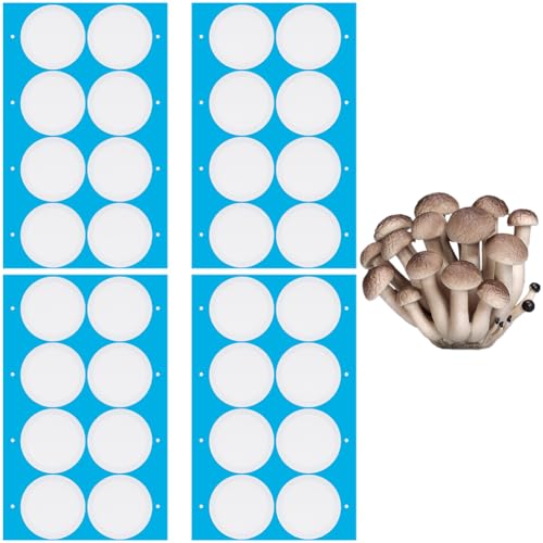 Image of GORGECRAFT 32Pcs 4 Sheet Wide Mouth Mason Jar Paper 59mm Filters Patch Tape Sticker Synthetic Self Adhesive Filter Disc 0.3μm for Mushroom Cultivation Jar Lids Mason Jars