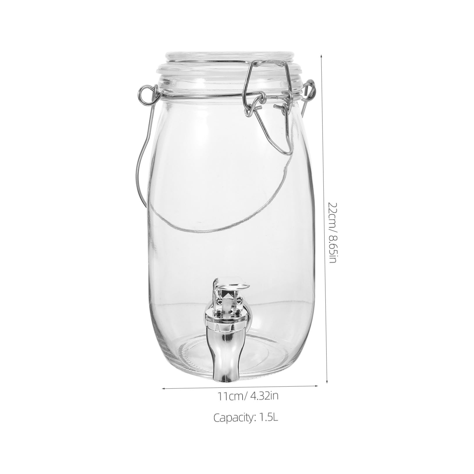 TOYANDONA Dispensador de Bebidas con Grifo 1.5l Vidrio Transparente Abs Práctico para Hogar y Bar Almacenamiento Bebidas Refrescos