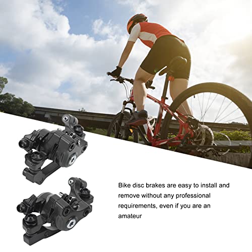 Socobeta 2PCS Line Pulling Hydraulic Disc Brake Calipers Aluminum Alloy Disc Brakes for Mountain Bike E Bike Electric Bike Electric Scooter(Black) - Image 4