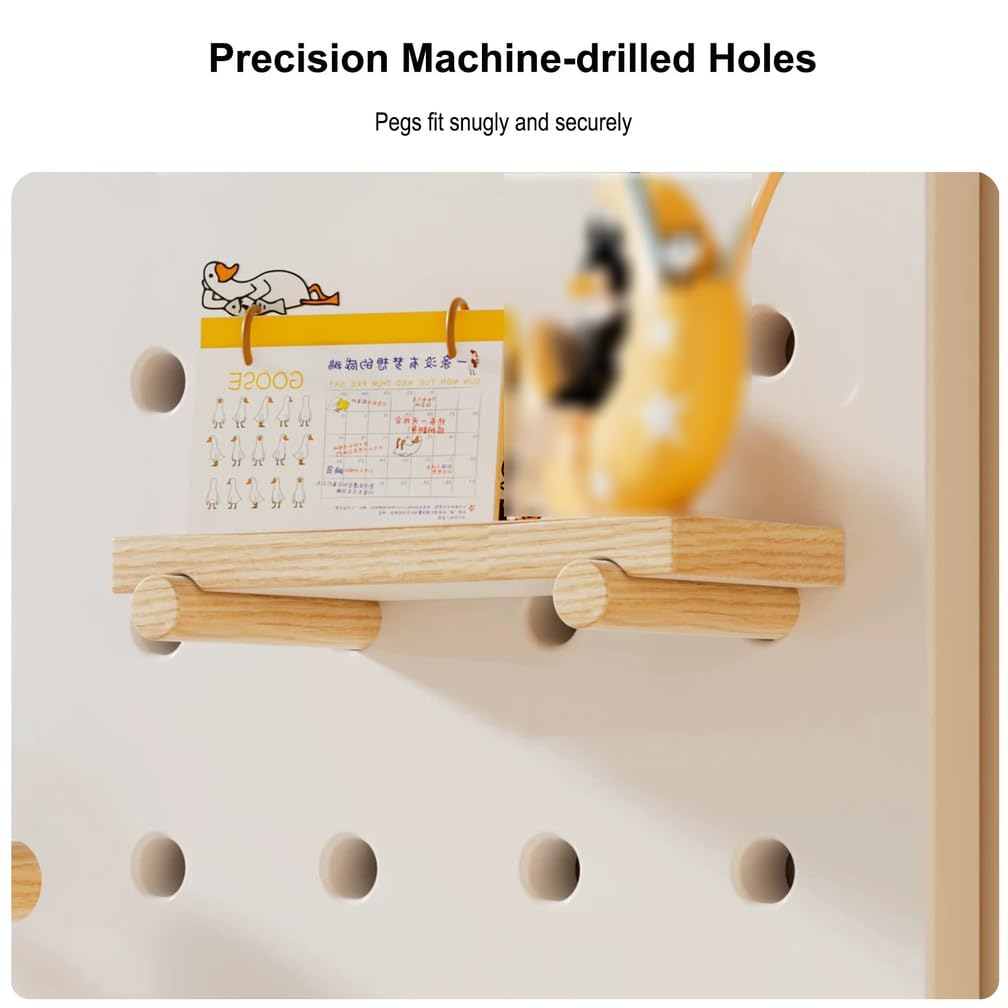Sistema De Almacenamiento Modular De Paneles Perforados | Organizador de pared de madera con tablero perforado con estantes y ganchos para organizar la oficina, el dormitorio