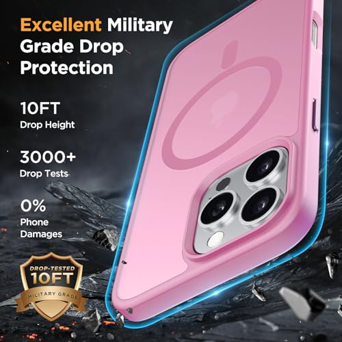 Image of Miracase Magnetic for iPhone 16 Pro Max Case, [Compatible with MagSafe] [Military-Grade Protection], Anti-Fingerprint, Slim Case for 16 Pro Max 6.9 inch- Light Pink