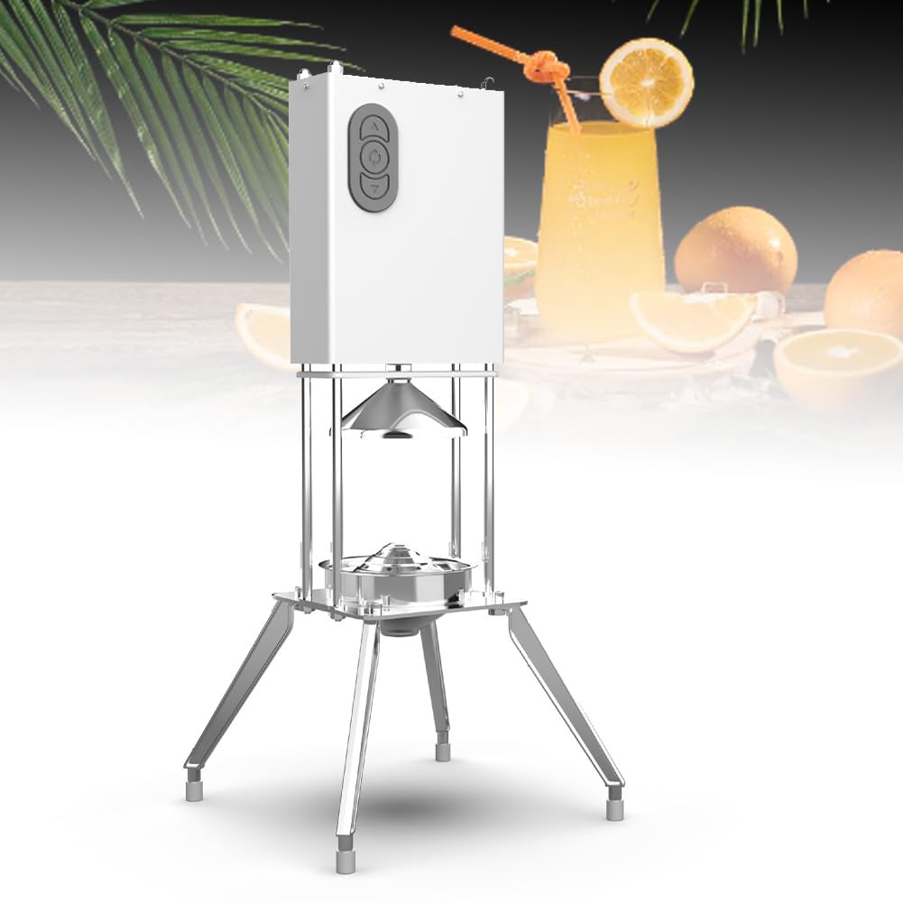 FURLOU Presse-Agrumes électrique Commercial, Presse-Agrumes d'orange et Presse-Agrumes de Pamplemousse en Acier Inoxydable, Modes manuels et automatiques, démarrage à Un Bouton, séparateur de résidus