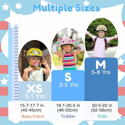 Image of Toddler Bike Helmet with Gloves and Backpack Set, 3 Sizes for Baby Infant to Kids Ages 1-3 3-5 5-8+, Adjustable Boys Girls Bike Helmet for Bicycle /Scooter /Skateboard /Roller Skate