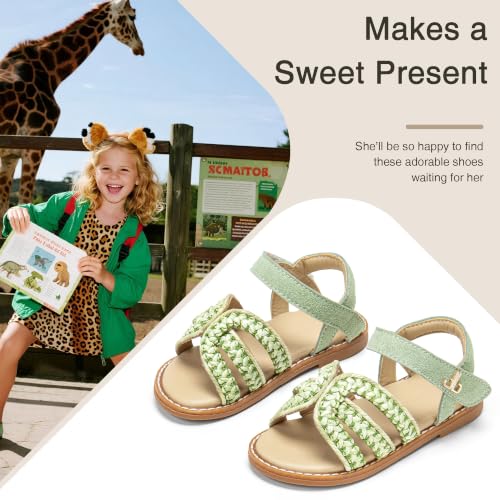 Image of Girls Gladiator Sandals with Adjustable Buckle Comfy Ankle Strappy Flat Shoes