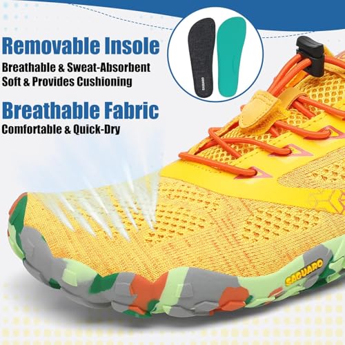 Image of SAGUARO Womens Mens Barefoot Shoes Minimalist Trail Runner Wide Toe Box Zero Drop Outdoor Cross Training Shoe