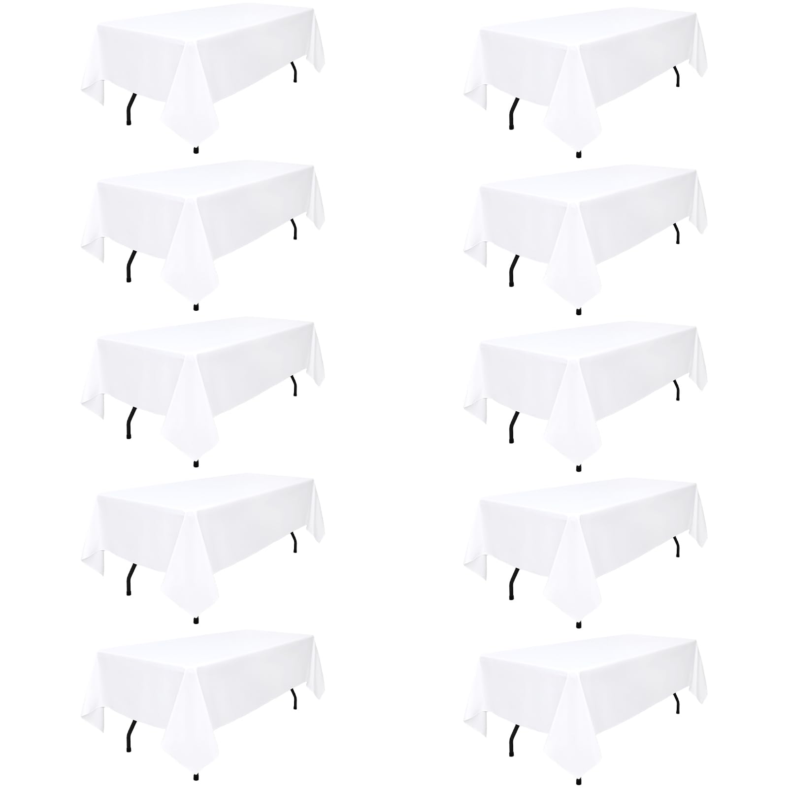 10 er-Pack Weiße Tischdecke 153x260cm (60x102 Zoll)
