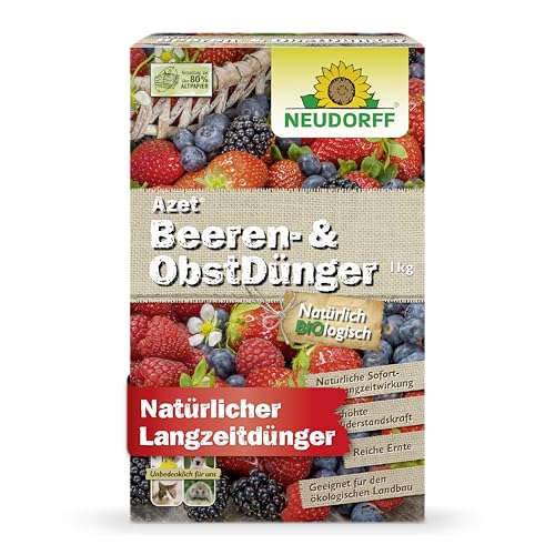 Neudorff Azet Beeren- & ObstDünger – Bio-Dünger für mehr Geschmack und reiche Ernte bei Beeren und Obst mit natürlicher Sofort- & Langzeitwirkung, 1 kg
