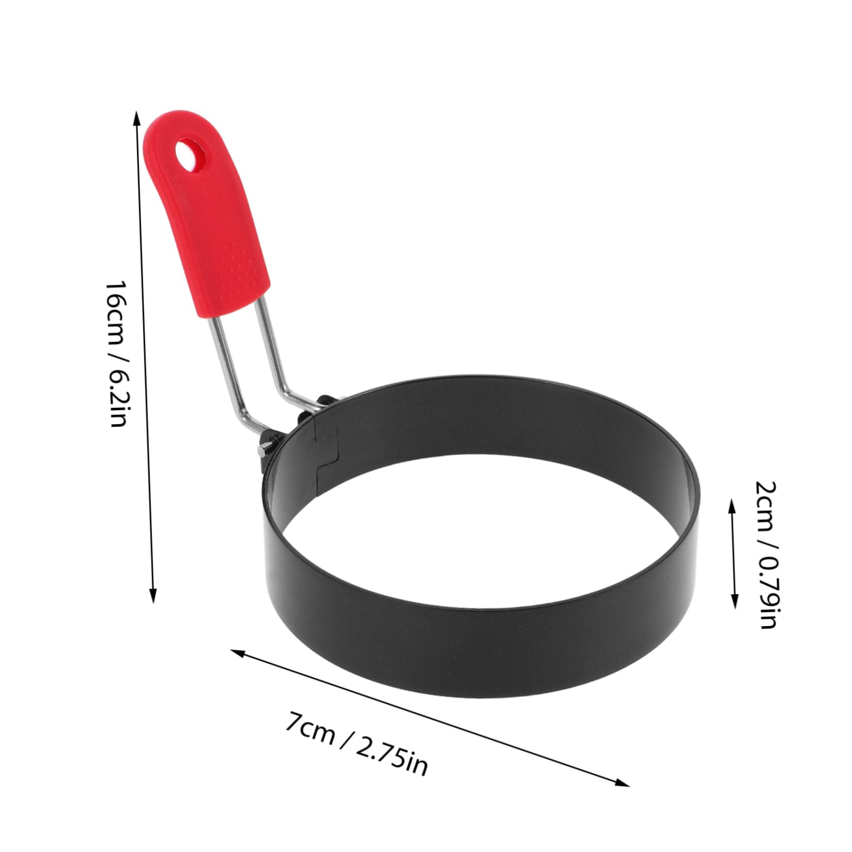 OUNONA 2pcs Stainless Steel Egg Molds Nonstick Griddle Pancake Ring Silicone Handle Egg Cooking Molds for Breakfast Sandwiches