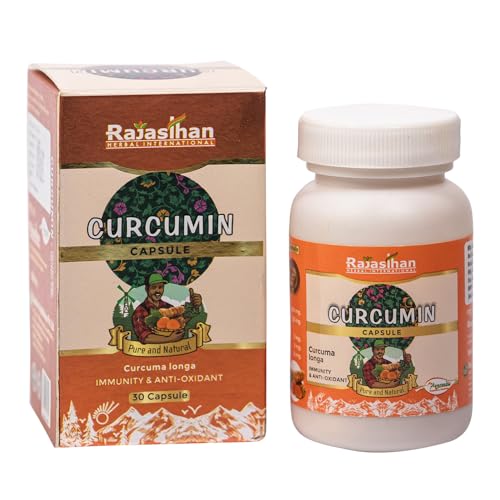 Image of Curcumin Capsules by Rajasthan Aushdhalaya | 30 Capsules | Turmeric tonic & Anti Oxidant|Pack Of 1
