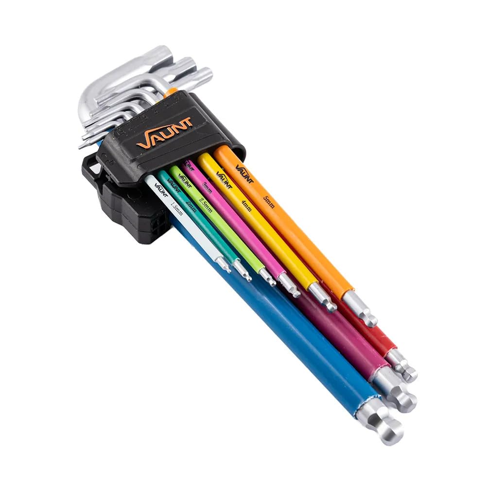 Vaunt V1422005 9 Piece Colour Coded Ball-End Hex Key Set 1.5-10mm