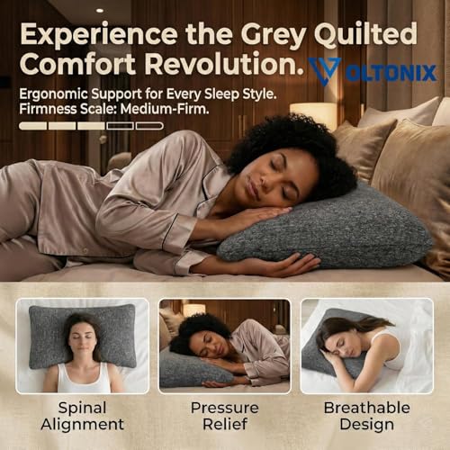 Image of Blairmore Memory Foam Pillow,nek Pillow,Orthopedic Memory Foam Pillows Supports Neck Pain and Shoulder Pain for Sleeping, Ergonomic Cervical Pillow (milange Grey)