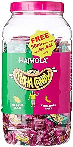 Hajmola Maha Candy, Aam and Imli, 875g (250 Pieces) with Free 90ml dabur amla Inside jar
