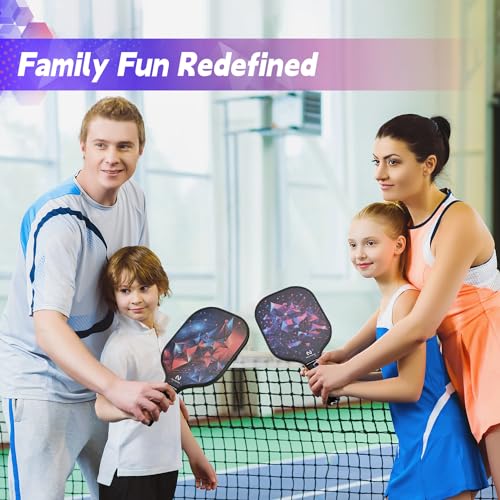 Image of niupipo Pickleball Paddles Set of 2 or 4, USAPA Approved Fiberglass Pickleball Paddle Set with Balls and Bag, Polypropylene Honeycomb Core, Lightweight Pickleball Paddles for Beginners Men Women