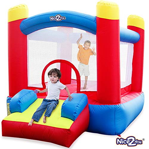 Nice2you Bounce House Indoor Outdoor Kid Party Jump Castle Inflatable Bouncer (Red)