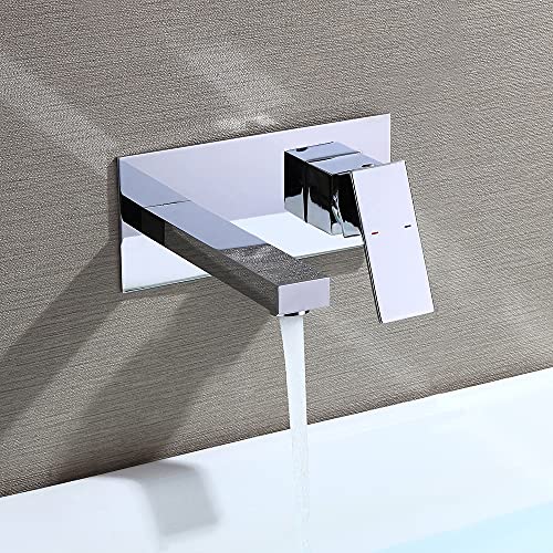 Homelody Robinet Mural Salle de Bains Mitigeur Encastrable Laition Chromé Mitigeur Robinet Lavabo Vasque