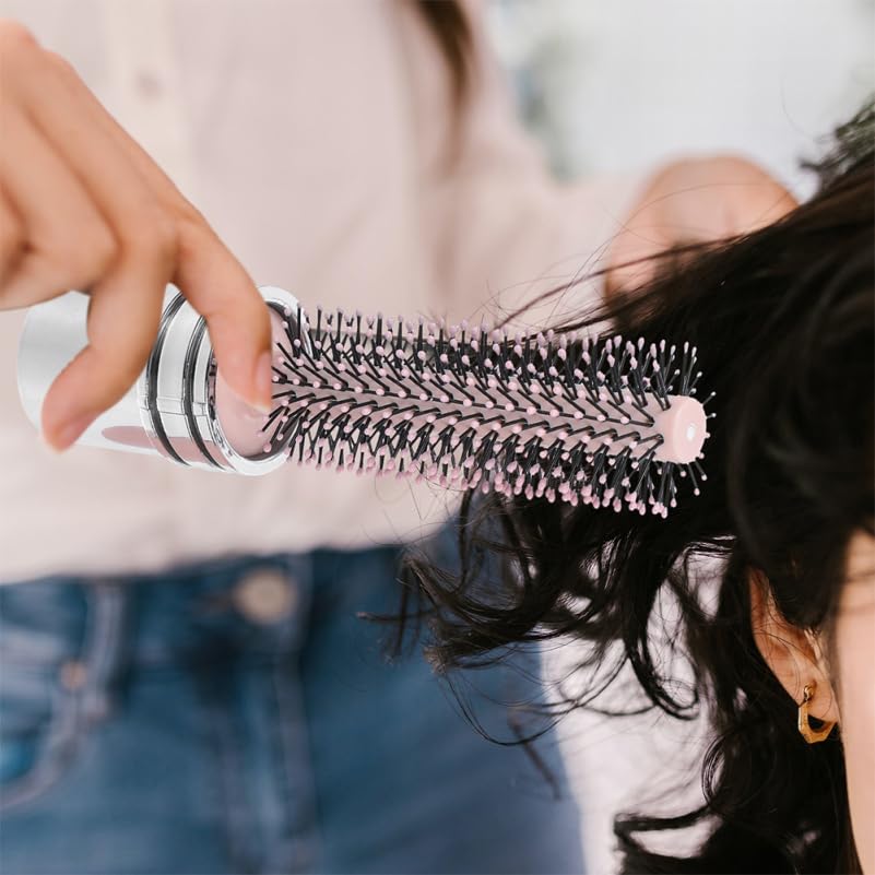 2pcs Round Hair Brush Compact Quiff Comb Retractable Curling Hairbrush Blow Drying Travel Styling Brush for Women