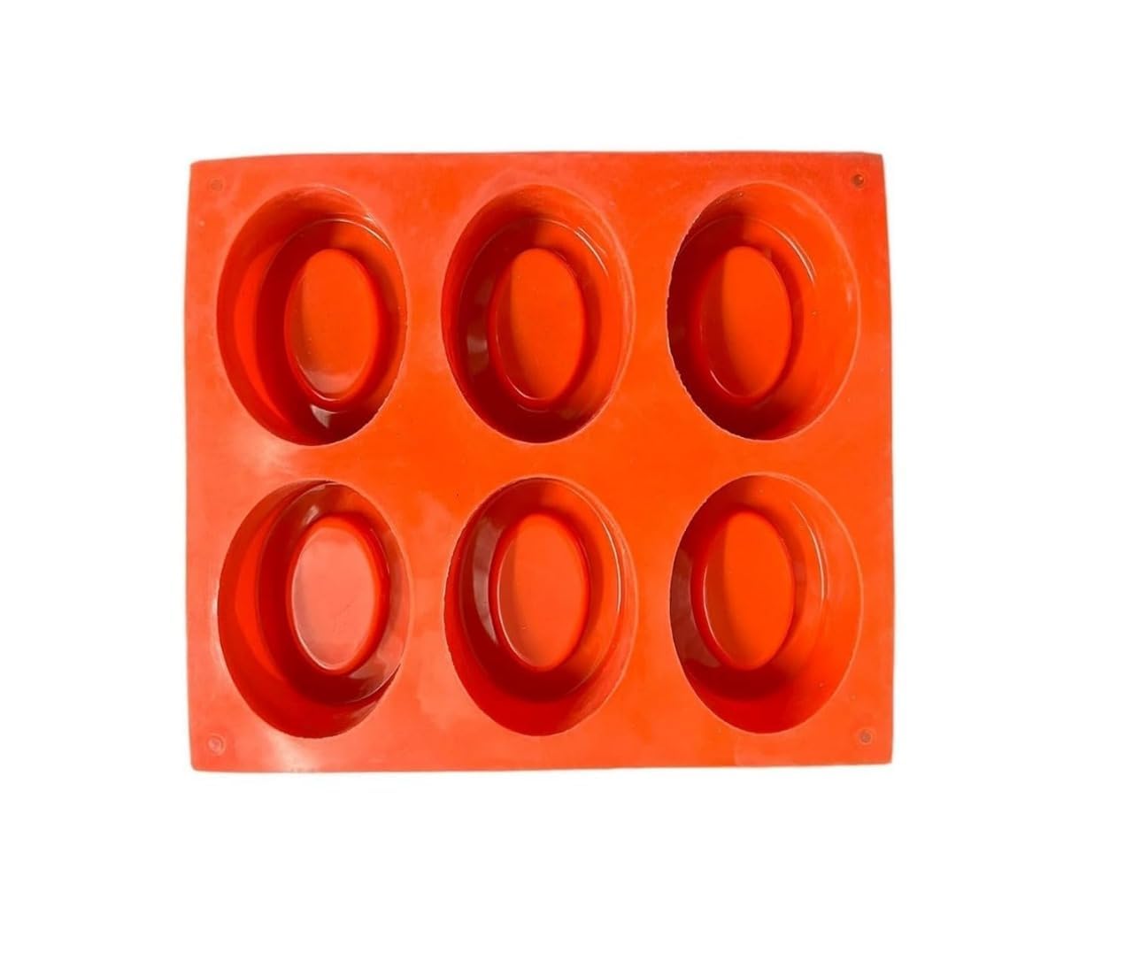 6-Cavity Ring Oval Silicone Soap Mold, Red, for Making Handmade Soap, Bath Bombs, Lotion Bars, Pear Shape Design, Craft Soap Making Supplies, Pears Shape Soap Mould, 100gm Per Cavity (Pack of 1, RED)-image-42
