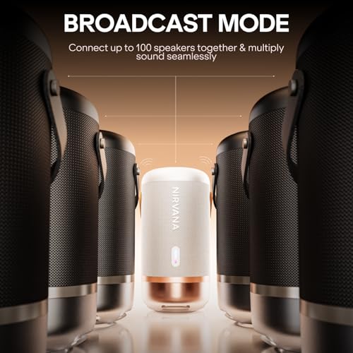 Image of Boat 2026 Launch Nirvana Luxe,360- Surround, Spatial Audio, 100W, 15hrs Battery, Broadcast, App Support, NFC Pairing (Android), Bluetooth Speaker, Wireless Speaker, Portable Speaker (Charcoal Black)