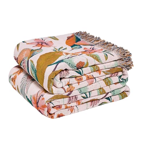 Image of LUTBM Boho Throw Blanket for Bed 60 inchx80 inch, 100% Cotton Soft Couch Blankets