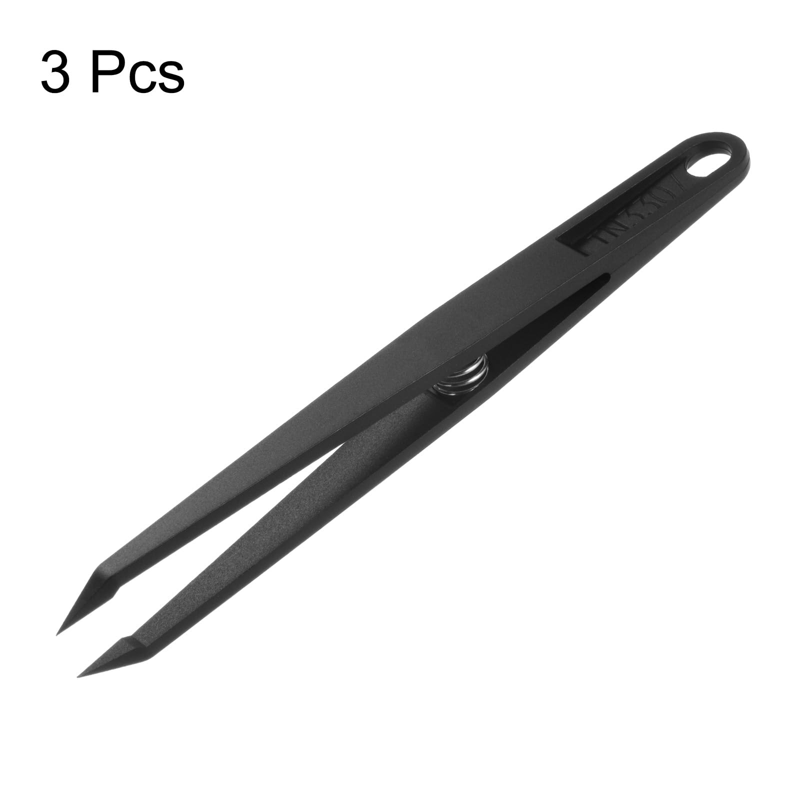 HARFINGTON Pinzette adesive per lavori artigianali, punta dritta da 11,5 cm, con molla, in plastica, pinzette artigianali per adesivi, scrapbooking, extension per ciglia, colore nero