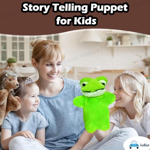 Image of FunBlast Plush Hand Puppets for Kids - Animals Hand Puppet Toys, Soft Hand Puppets for Kids, Story Telling Puppet for Kids, Hand Puppet Toy, Fun Play Learning Toys (Frog)