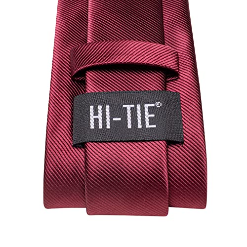 Image of Hi-Tie Men's Tie Lapel Pin Set Pocket Square Cufflinks Formal Woven Silk Tie Sets Wedding Party