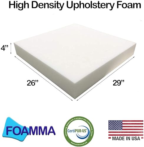 Miniatura 10 de Foamma Cojín de espuma para tapicería de alta densidad de 6 x 26 x 29 pulgadas (reemplazo de asiento, hoja de tapicería, acolchado de espuma)
