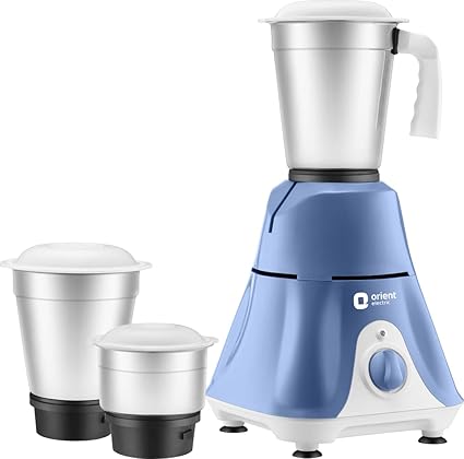Orient Electric Stainless Steel Sprint Super 3 Jar 500W Mixer Grinder.(Mgss50B3/Blue & White)