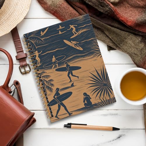 Cadeau pour surfeur carnet de notes marin à spirale style bord de mer
