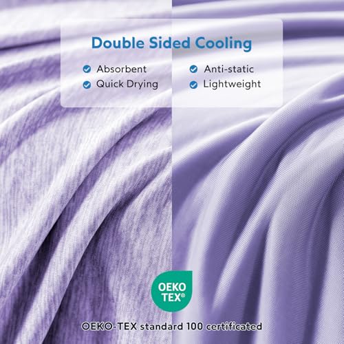 Image of HOMFINE Cooling Blanket for Hot Sleepers King Size, Purple 108 inchx90 inch | Dual-sided mica nylon cool, Q-Max 0.439 instant cool, Lightweight & breathable for night sweats & menopause, Machine washable