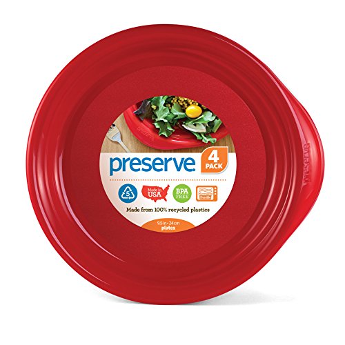 Preserve Plate, Set of 4, Pepper Red