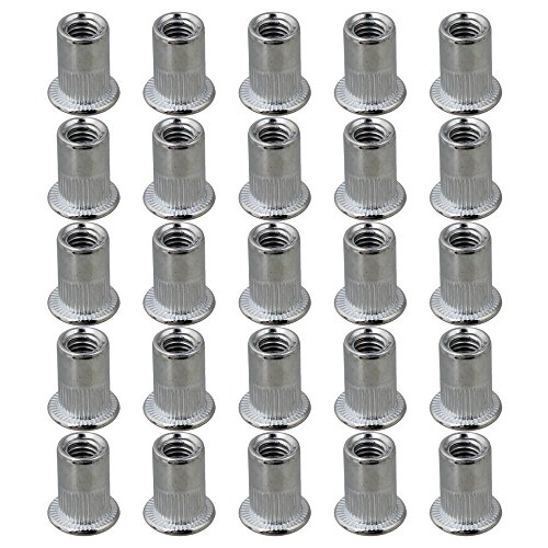 Preisvergleich Produktbild BQLZR Metallblech M6 Flachkopf Gewindeeinstze Nietmutter Nutsert 25pcs