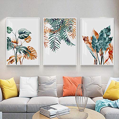 Affiche plante nordique en toile triptyque 60x80cm pour habiller un grand mur
