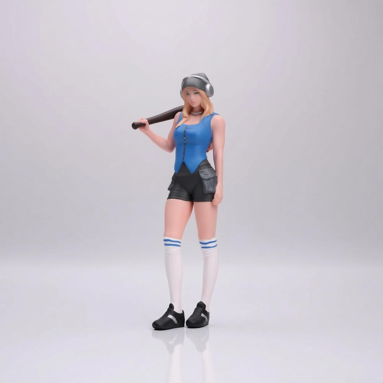 Miniatur-Mädchen mit Baseballschläger handbemalt Miniatur-Mädchenfigur detailgetreu Mädchenfigur für Modellbauer, Hobbyisten, Modellbau, Schreibtisch, Fein Bemalt Mit Gesichtszügen, 1/24