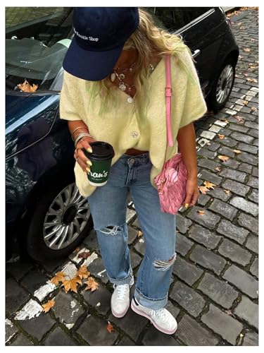 SHENHE Women's Plus Size Button Down Cardigan Cap Sleeve Loose Fit V Neck Soft Knitted Sweater3