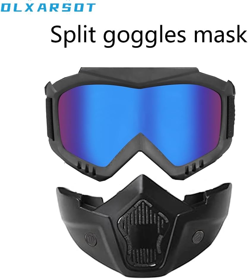 Tactical Airsoft Helmet and Mask,Detachable Full Face Mask Goggles with NVG Mount and Side Rail,Military Tactical Airsoft Gear