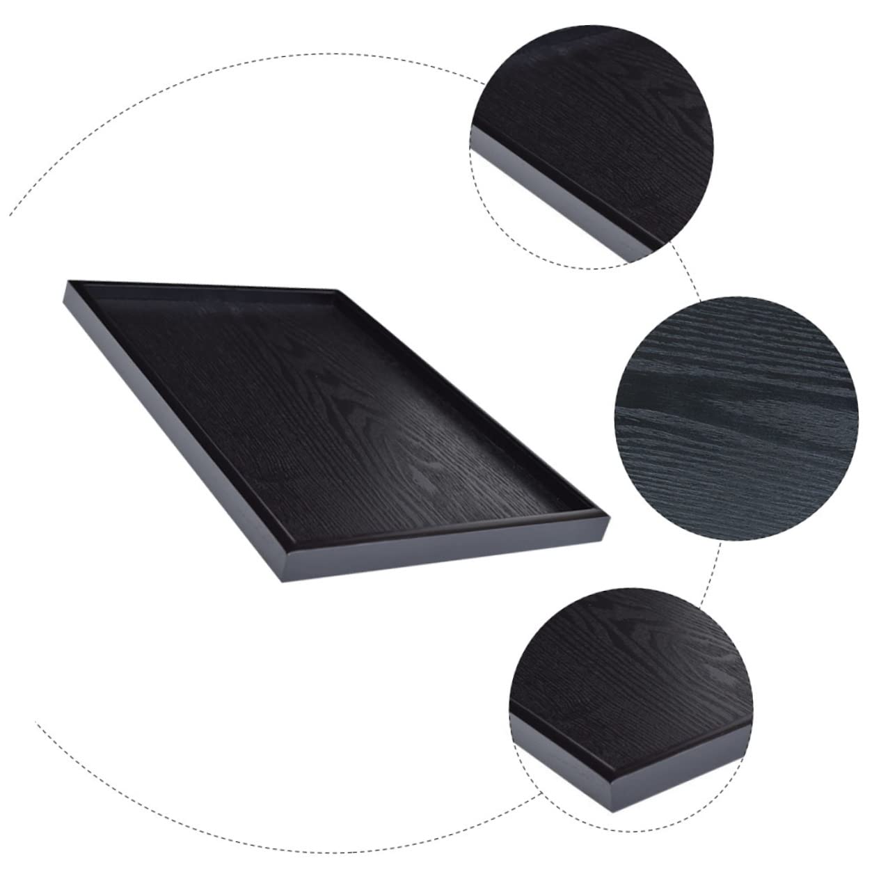 Bandeja Decorativa de Madera Negra para Velas, Estilo Retro, Fácil de Limpiar, Adecuado para Salón y Comedor