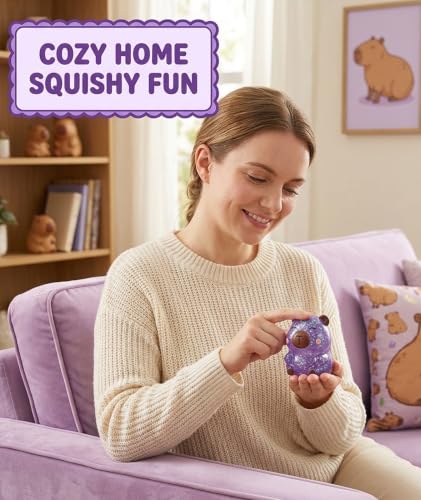 Image of 4 Pcs Capybara Squishy, Taba Squishy, Squishy Toy for Stress Relief, Cute Mystery Dumplings Squishy and Squishy Toy Slow Rising Collection (Purple)
