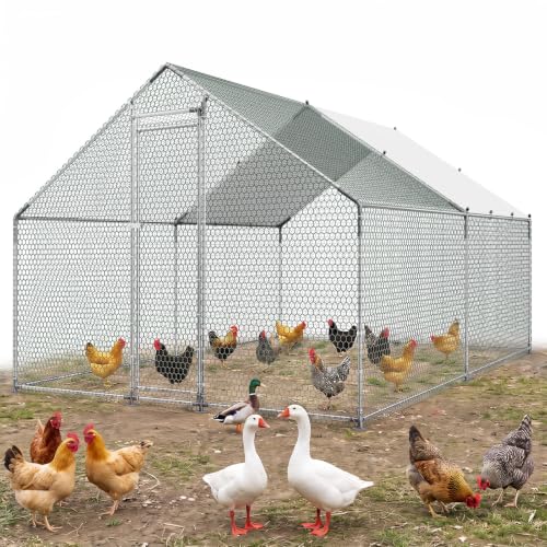 Vevor Large Metal Chicken Coop with Cover and Lock