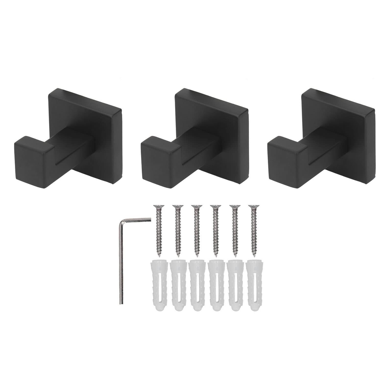 ViaGasaFamido Ganchos de Pared de Acero Inoxidable, 3 Piezas, para Abrigos y Toallas, Resistente al Óxido, Incluye Accesorios de Montaje