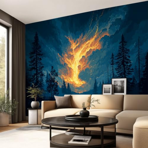 Papier peint intissé panoramique forêt décoration murale - 3