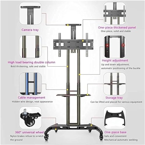 Soporte móvil para TV con ruedas ajustable en altura miniatura 4