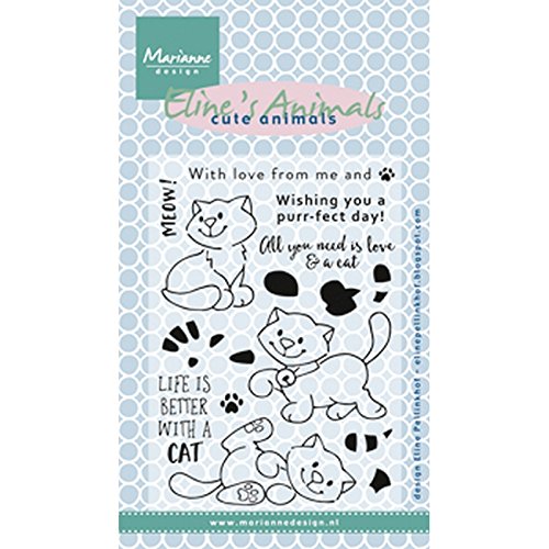 Marianne Design Eline's Kittens Clear Stamp Set, Regular